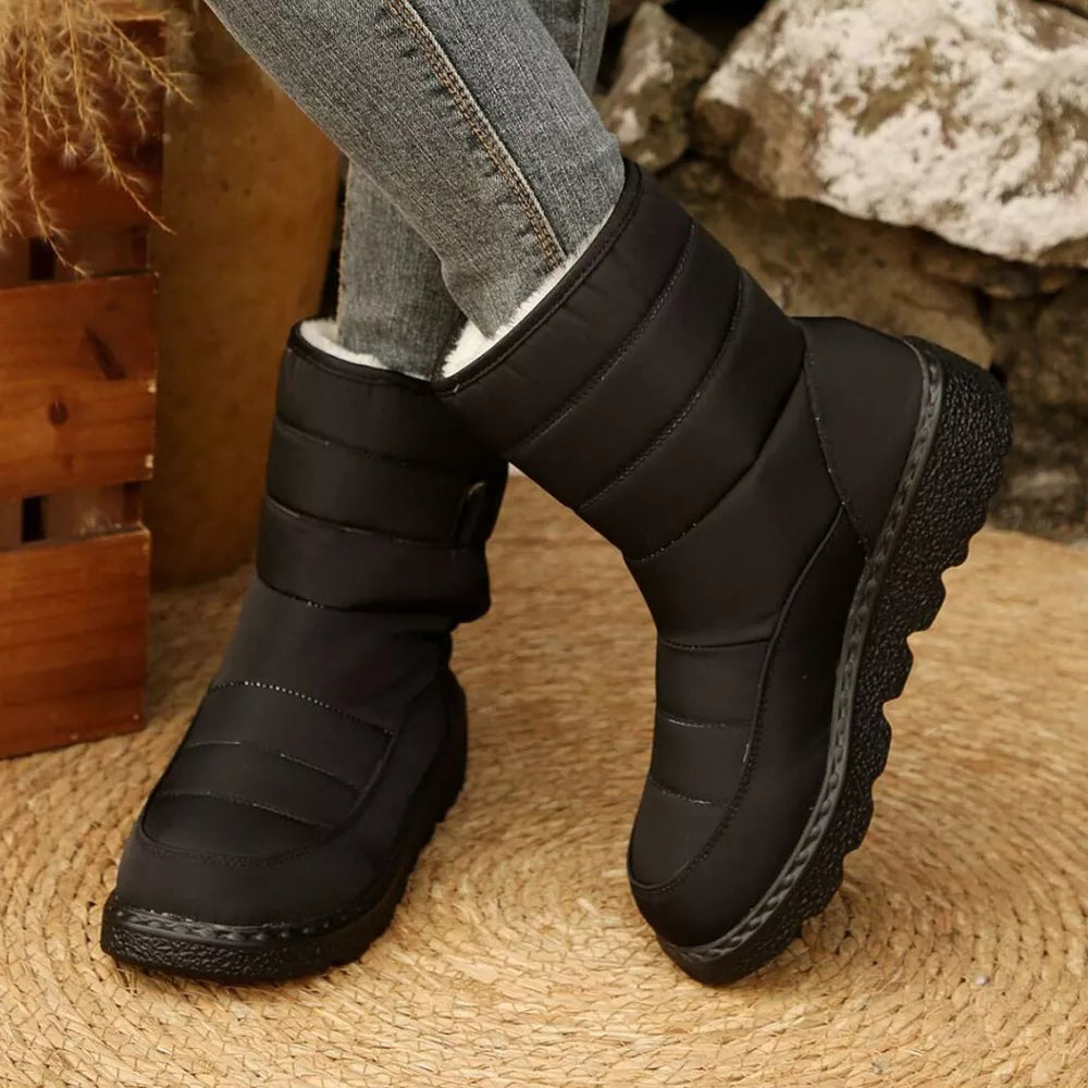 Quilted Round Toe Platform Footwear