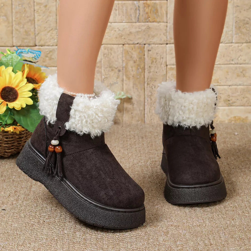 Round Toe Faux Fur Lined Boots