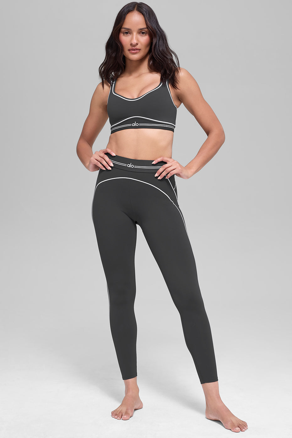 Airbrush Heart Throb Bra - Anthracite/White