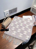 Chanel Woven Interlocking-C Fringed Scarf