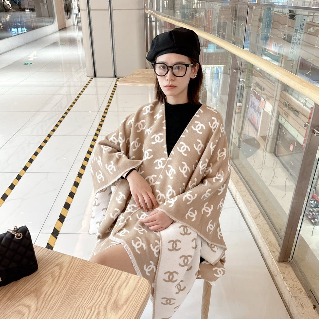 Chanel Fringed Monogram Shawl