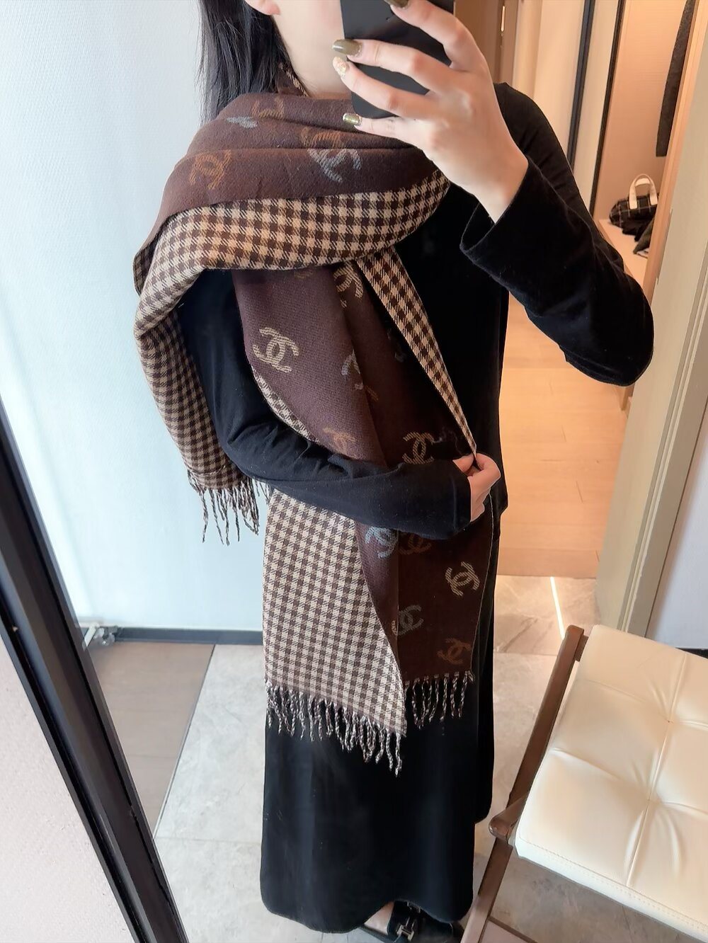 Chanel Reversible Motif Scarf
