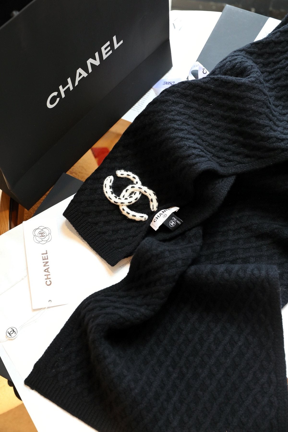 Chanel Diamond Knit Scarf