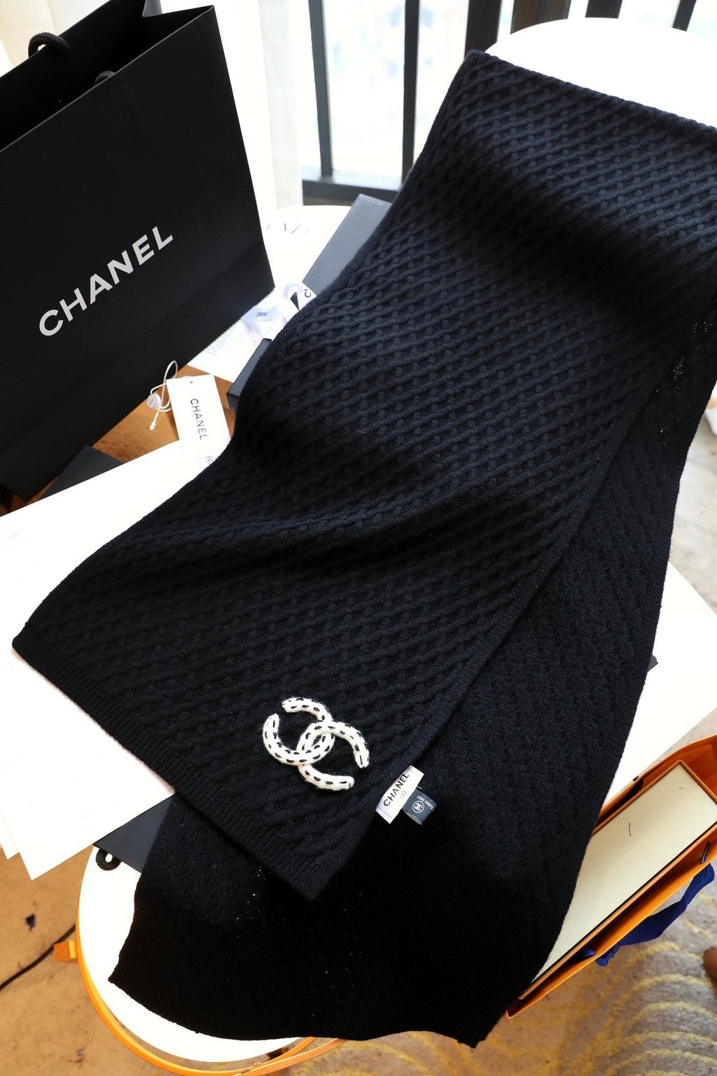 Chanel Diamond Knit Scarf