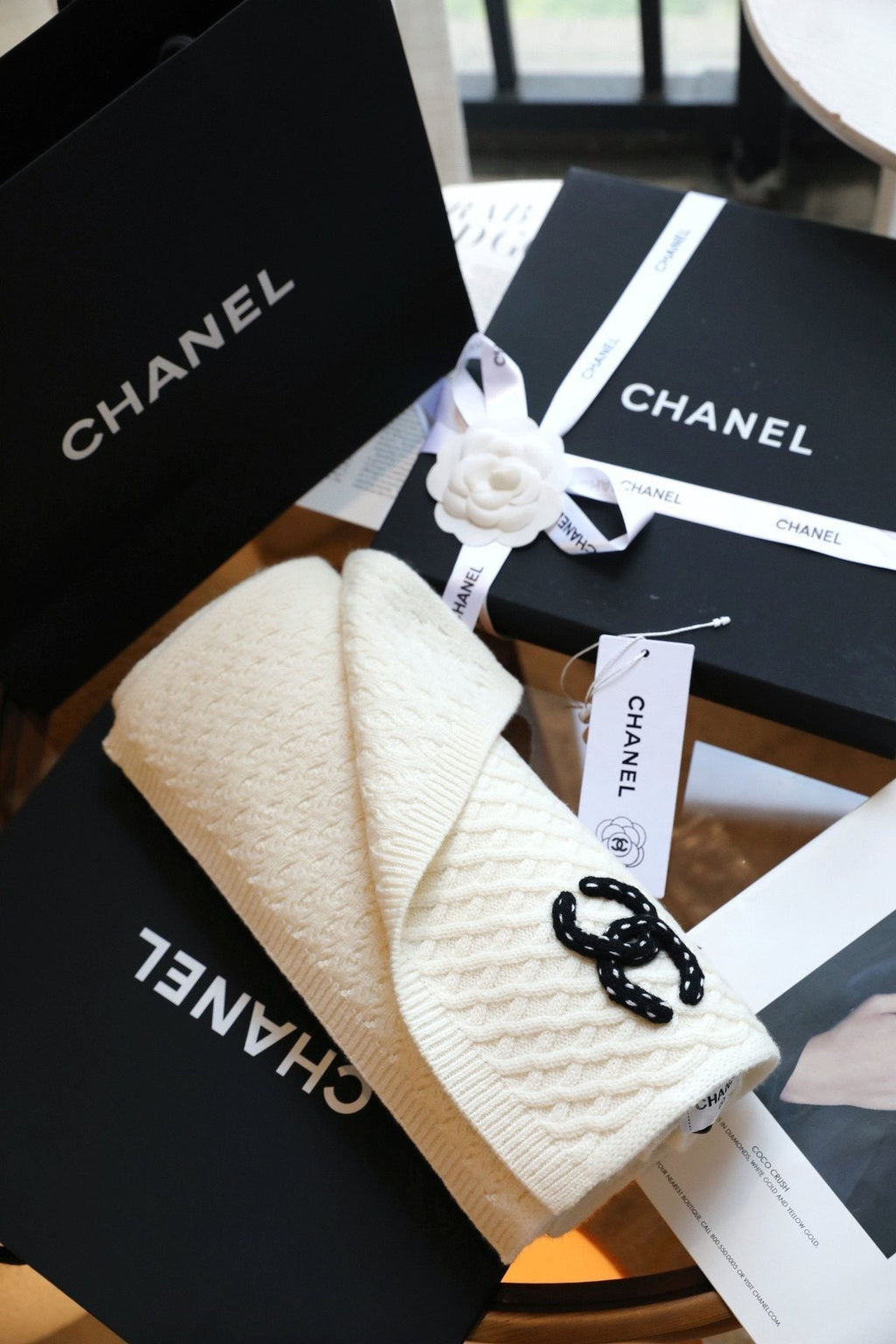 Chanel Diamond Knit Scarf