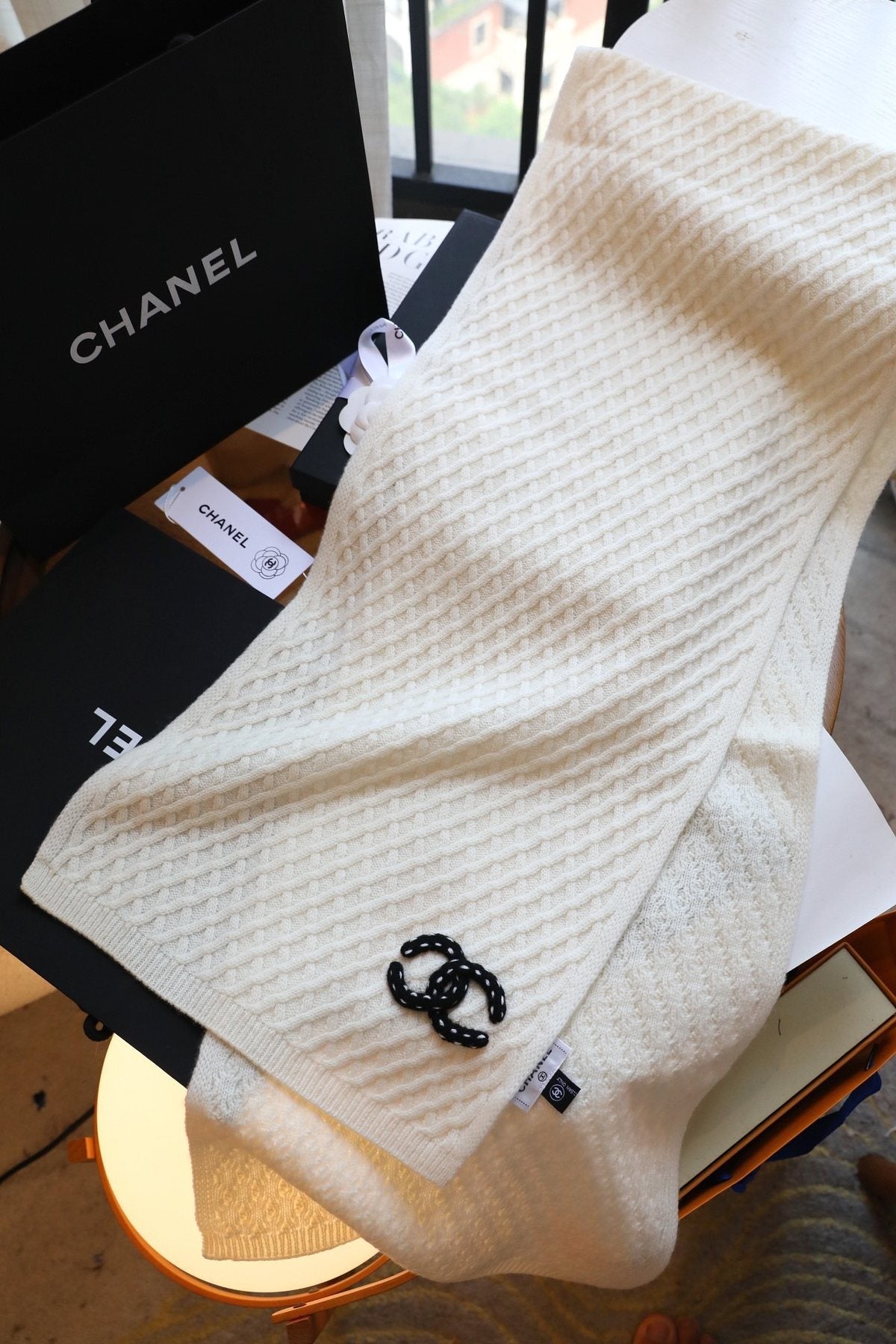 Chanel Diamond Knit Scarf